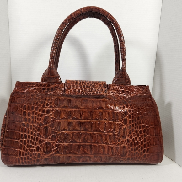 Veari hornback authentic crocodile leather xl tote bag purse carmel brown euc! - Picture 4 of 16